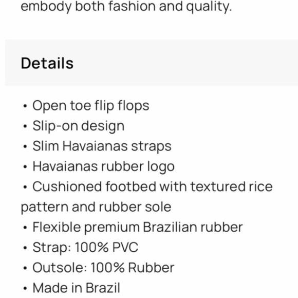 Havaianas Navy Marinho Top flip flops in Solid  Rubber Made in Brazil NEW Size 6 - Picture 4 of 10